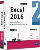 Couverture du livre « Excel 2016 ; coffret de 2 livres : apprendre Excel et la programmation en VBA (2e édition) » de Frederic Le Guen aux éditions Eni