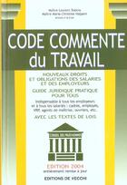 Couverture du livre « Code commente du travail (édition 2004) » de Marie-Christine Halpern aux éditions De Vecchi