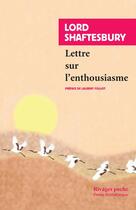 Couverture du livre « Lettre sur l'enthousiasme » de Shaftesbury/Folliot aux éditions Rivages