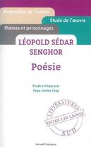 Couverture du livre « Poésie, de Léopold Sédar Senghor » de Papa Samba Diop aux éditions Honore Champion