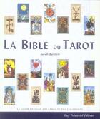 Couverture du livre « La bible du tarot » de Sarah Bartlett aux éditions Guy Trédaniel