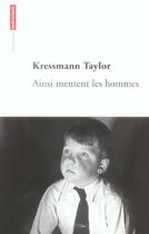 Couverture du livre « Ainsi mentent les hommes » de Kathrine Kressmann Taylor aux éditions Autrement