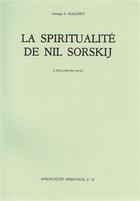 Couverture du livre « Spiritualite de Nil Sorskij » de George A. Maloney aux éditions Bellefontaine