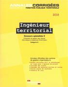 Couverture du livre « Ingénieur territorial, concours spécialité II, catégorie A (édition 2019) » de  aux éditions Documentation Francaise
