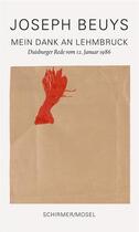 Couverture du livre « Joseph beuys mein dank an lehmbruck /allemand » de Joseph Beuys aux éditions Schirmer Mosel