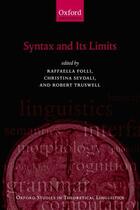 Couverture du livre « Syntax and its Limits » de Raffaella Folli aux éditions Oup Oxford