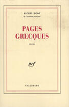 Couverture du livre « Pages grecques » de Michel Deon aux éditions Gallimard (patrimoine Numerise)