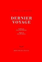 Couverture du livre « Dernier voyage » de Gazdanov/Wiazemsky aux éditions Mercure De France
