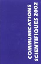 Couverture du livre « Communication scientfiques 2002 » de Mapar aux éditions Arnette
