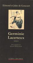 Couverture du livre « Germinie Lacerteux » de Edmond De Goncourt et Jules De Goncourt aux éditions La Boite A Documents