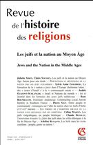 Couverture du livre « Revue de l'histoire des religions (2/2017) les juifs et la nation au moyen age » de  aux éditions Armand Colin