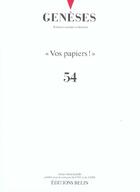 Couverture du livre « Vos papiers ! » de Nicolas Mariot aux éditions Belin