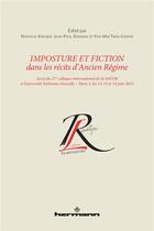 Couverture du livre « Imposture et fiction dans les recits d'ancien regime » de Nathalie Kremer aux éditions Hermann