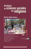 Couverture du livre « Archives des sciences sociales des religions, n 192 - bullet » de  aux éditions Ehess