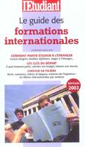 Couverture du livre « Le guide des formations internationales edition 2003 » de Laurence Merland aux éditions L'etudiant
