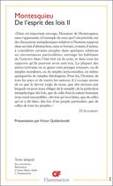 Couverture du livre « De l'esprit des lois t2 » de Montesquieu aux éditions Flammarion