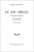 Couverture du livre « Le XIXe siècles t.2 » de Jules Barbey D'Aurevilly aux éditions Mercure De France