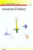 Couverture du livre « Inventions de l'enfance » de  aux éditions Eres