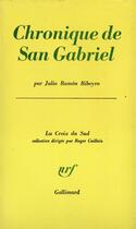 Couverture du livre « Chronique de san gabriel » de Julio Ramon Ribeyro aux éditions Gallimard