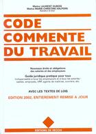 Couverture du livre « Code commente du travail ; edition 2002 » de Marie-Christine Halpern aux éditions De Vecchi