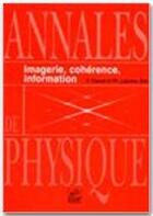 Couverture du livre « Imagerie, cohérence, information » de Chavel et Lalanne aux éditions Edp Sciences