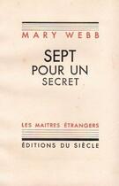 Couverture du livre « Sept pour un secret » de Mary Webb aux éditions Nel
