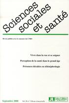 Couverture du livre « Revue sciences sociales et sante. septembre 2008. vol. 26 n 3 - vivre dans la rue et se soigner. pe » de  aux éditions John Libbey