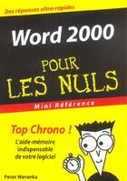 Couverture du livre « Word 2000 Pour Les Nuls » de Peter Weverka aux éditions First Interactive