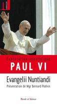 Couverture du livre « Evangelii nuntiandi ; exhortation apostolique » de Paul Vi aux éditions Embrasure
