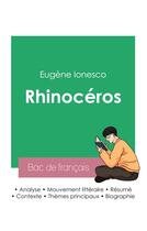 Couverture du livre « Réussir son Bac de français 2023 : Analyse de la pièce Rhinocéros d'Eugène Ionesco » de Eugene Ionesco aux éditions Bac De Francais