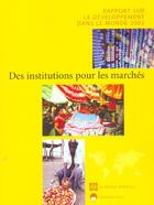 Couverture du livre « Rapport developpement monde 2002 » de Banque Mondiale aux éditions Eska