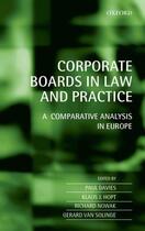 Couverture du livre « Corporate Boards in Law and Practice: A Comparative Analysis in Europe » de Paul Davies aux éditions Oup Oxford