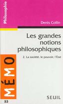 Couverture du livre « Les grandes notions philosophiques 2. la societe, le pouvoir, l'etat » de Denis Collin aux éditions Points