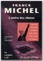 Couverture du livre « L'ordre des choses » de Franck Michel aux éditions Manitoba