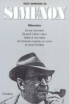 Couverture du livre « Tout Simenon T.26 » de Georges Simenon aux éditions Omnibus