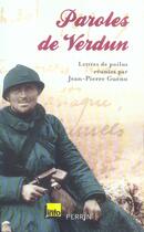 Couverture du livre « Paroles de verdun » de Jean-Pierre Gueno aux éditions Perrin