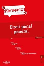 Couverture du livre « Droit pénal général (23e édition) » de Jean Larguier aux éditions Dalloz