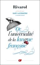 Couverture du livre « De l'universalité de la langue française » de Rivarol aux éditions Flammarion