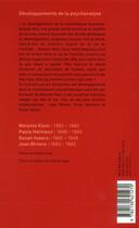 Couverture du livre « Le développements de la psychanalyse (4e édition) » de Melanie Klein aux éditions Puf