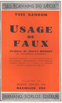 Couverture du livre « Usage de faux » de Yves Gandon aux éditions Nel