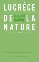 Couverture du livre « De la nature » de Lucrece aux éditions Belles Lettres