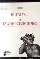 Couverture du livre « De l'état social à l'état des droits de l'homme ? » de Colette Bec aux éditions Pu De Rennes
