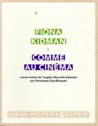 Couverture du livre « Comme au cinéma » de Fiona Kidman aux éditions Sabine Wespieser