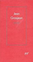 Couverture du livre « Jonas » de Jean Grosjean aux éditions Gallimard