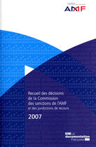 Couverture du livre « Recueil des décisions de la commission des sanctions de l'AMF » de  aux éditions Documentation Francaise