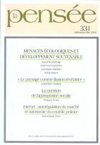 Couverture du livre « Pensee 2002 n.331 menaces ecolo » de  aux éditions Puf