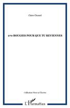 Couverture du livre « 270 bougies pour que tu reviennes » de Chomel Claire aux éditions Editions L'harmattan