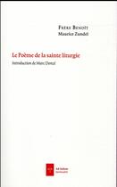 Couverture du livre « Le poème de la sainte liturgie ; première version » de Maurice Zundel aux éditions Ad Solem