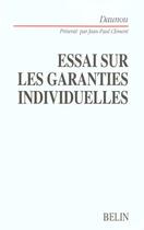Couverture du livre « Essai sur les garanties individuelles » de Jean-Paul Clément aux éditions Belin