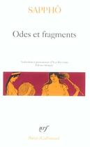 Couverture du livre « Odes et fragments » de Sappho aux éditions Gallimard